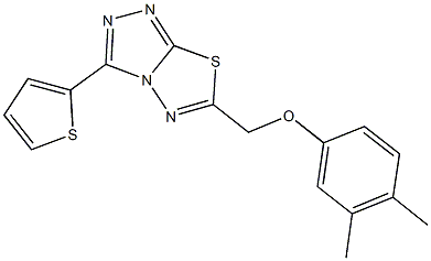 3,4-dimethylphenyl [3-(2-thienyl)[1,2,4]triazolo[3,4-b][1,3,4]thiadiazol-6-yl]methyl ether,,结构式