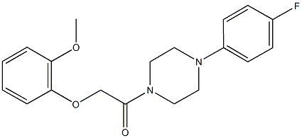 1-(4-fluorophenyl)-4-[(2-methoxyphenoxy)acetyl]piperazine 结构式