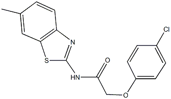 2-(4-chlorophenoxy)-N-(6-methyl-1,3-benzothiazol-2-yl)acetamide