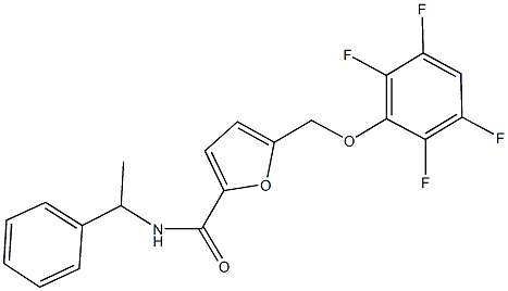 N-(1-phenylethyl)-5-[(2,3,5,6-tetrafluorophenoxy)methyl]-2-furamide Structure