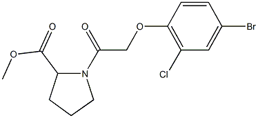 methyl 1-[(4-bromo-2-chlorophenoxy)acetyl]-2-pyrrolidinecarboxylate Structure