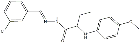 N'-(3-chlorobenzylidene)-2-(4-methoxyanilino)butanohydrazide Structure