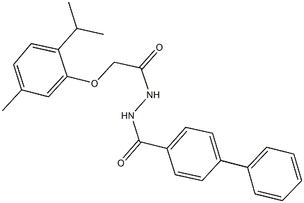 N'-([1,1'-biphenyl]-4-ylcarbonyl)-2-(2-isopropyl-5-methylphenoxy)acetohydrazide Structure