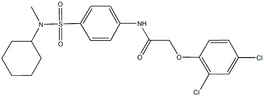 N-(4-{[cyclohexyl(methyl)amino]sulfonyl}phenyl)-2-(2,4-dichlorophenoxy)acetamide,,结构式