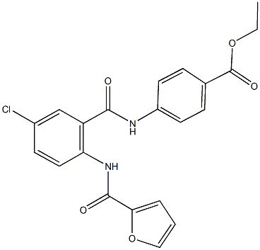 ethyl 4-{[5-chloro-2-(2-furoylamino)benzoyl]amino}benzoate 化学構造式