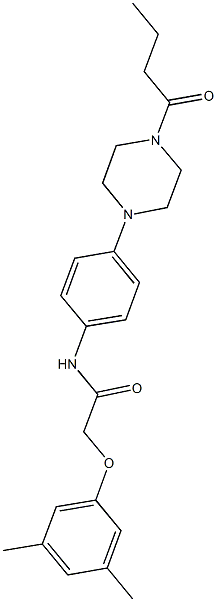 N-[4-(4-butyryl-1-piperazinyl)phenyl]-2-(3,5-dimethylphenoxy)acetamide Structure