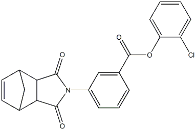 2-chlorophenyl 3-(3,5-dioxo-4-azatricyclo[5.2.1.0~2,6~]dec-8-en-4-yl)benzoate,,结构式