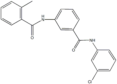 N-{3-[(3-chloroanilino)carbonyl]phenyl}-2-methylbenzamide,,结构式