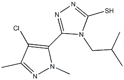 5-(4-chloro-1,3-dimethyl-1H-pyrazol-5-yl)-4-isobutyl-4H-1,2,4-triazole-3-thiol,,结构式