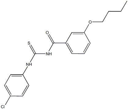 N-(3-butoxybenzoyl)-N'-(4-chlorophenyl)thiourea 化学構造式