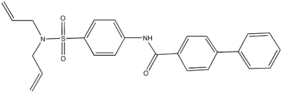 N-{4-[(diallylamino)sulfonyl]phenyl}[1,1'-biphenyl]-4-carboxamide 化学構造式