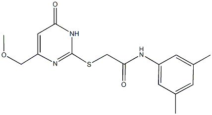 N-(3,5-dimethylphenyl)-2-{[4-(methoxymethyl)-6-oxo-1,6-dihydro-2-pyrimidinyl]sulfanyl}acetamide 结构式