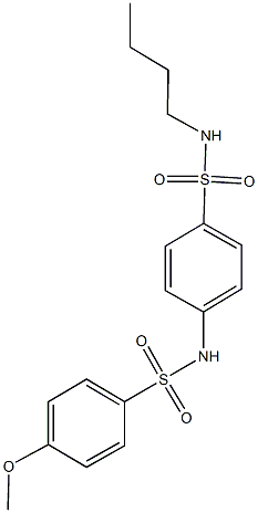 N-{4-[(butylamino)sulfonyl]phenyl}-4-methoxybenzenesulfonamide 化学構造式