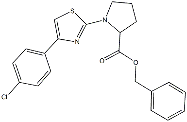 benzyl 1-[4-(4-chlorophenyl)-1,3-thiazol-2-yl]-2-pyrrolidinecarboxylate 结构式