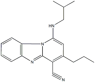 1-(isobutylamino)-3-propylpyrido[1,2-a]benzimidazole-4-carbonitrile Struktur