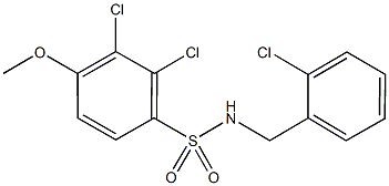2,3-dichloro-N-(2-chlorobenzyl)-4-methoxybenzenesulfonamide 化学構造式
