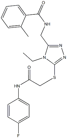 N-[(4-ethyl-5-{[2-(4-fluoroanilino)-2-oxoethyl]sulfanyl}-4H-1,2,4-triazol-3-yl)methyl]-2-methylbenzamide Structure