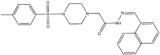 2-{4-[(4-methylphenyl)sulfonyl]-1-piperazinyl}-N'-(1-naphthylmethylene)acetohydrazide Struktur