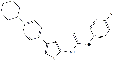N-(4-chlorophenyl)-N'-[4-(4-cyclohexylphenyl)-1,3-thiazol-2-yl]urea 结构式
