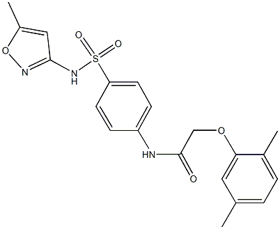 2-(2,5-dimethylphenoxy)-N-(4-{[(5-methylisoxazol-3-yl)amino]sulfonyl}phenyl)acetamide,,结构式
