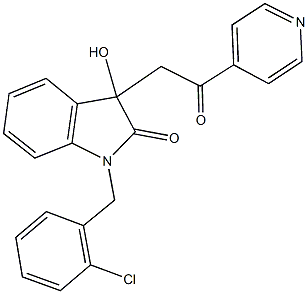 1-(2-chlorobenzyl)-3-hydroxy-3-[2-oxo-2-(4-pyridinyl)ethyl]-1,3-dihydro-2H-indol-2-one Structure