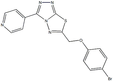 6-[(4-bromophenoxy)methyl]-3-(4-pyridinyl)[1,2,4]triazolo[3,4-b][1,3,4]thiadiazole,,结构式