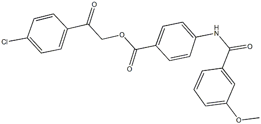 2-(4-chlorophenyl)-2-oxoethyl 4-[(3-methoxybenzoyl)amino]benzoate 结构式