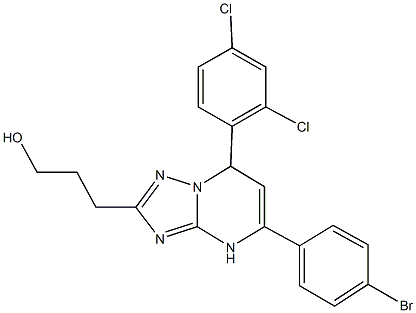 3-[5-(4-bromophenyl)-7-(2,4-dichlorophenyl)-4,7-dihydro[1,2,4]triazolo[1,5-a]pyrimidin-2-yl]-1-propanol,,结构式