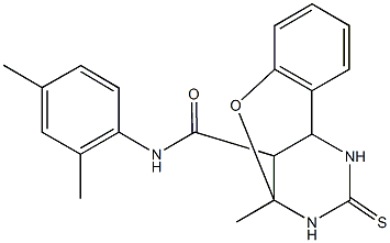 N-(2,4-dimethylphenyl)-9-methyl-11-thioxo-8-oxa-10,12-diazatricyclo[7.3.1.0~2,7~]trideca-2,4,6-triene-13-carboxamide Structure