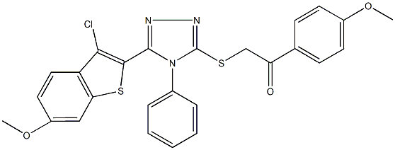 2-{[5-(3-chloro-6-methoxy-1-benzothien-2-yl)-4-phenyl-4H-1,2,4-triazol-3-yl]sulfanyl}-1-(4-methoxyphenyl)ethanone