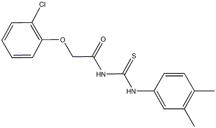 N-[(2-chlorophenoxy)acetyl]-N'-(3,4-dimethylphenyl)thiourea 化学構造式