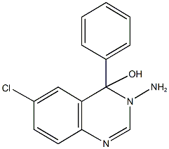 3-amino-6-chloro-4-phenyl-3,4-dihydro-4-quinazolinol 结构式