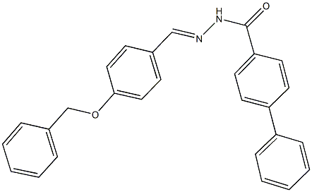 N'-[4-(benzyloxy)benzylidene][1,1'-biphenyl]-4-carbohydrazide 化学構造式