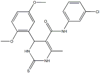 N-(3-chlorophenyl)-4-(2,5-dimethoxyphenyl)-6-methyl-2-thioxo-1,2,3,4-tetrahydro-5-pyrimidinecarboxamide Structure