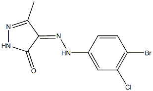 3-methyl-1H-pyrazole-4,5-dione 4-[(4-bromo-3-chlorophenyl)hydrazone] 化学構造式