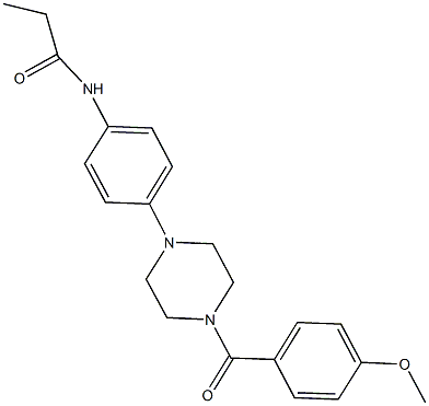 N-{4-[4-(4-methoxybenzoyl)-1-piperazinyl]phenyl}propanamide