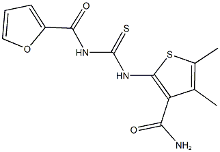 2-{[(2-furoylamino)carbothioyl]amino}-4,5-dimethyl-3-thiophenecarboxamide Structure