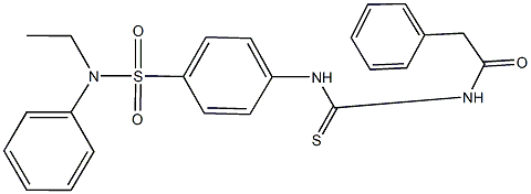 N-ethyl-N-phenyl-4-({[(phenylacetyl)amino]carbothioyl}amino)benzenesulfonamide