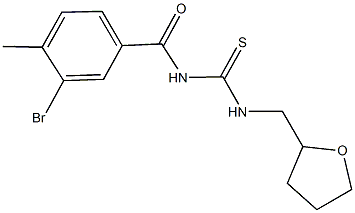 N-(3-bromo-4-methylbenzoyl)-N'-(tetrahydro-2-furanylmethyl)thiourea 化学構造式