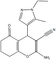 2-amino-4-(1-ethyl-5-methyl-1H-pyrazol-4-yl)-5-oxo-5,6,7,8-tetrahydro-4H-chromene-3-carbonitrile|