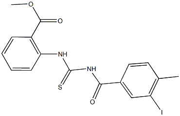 methyl 2-({[(3-iodo-4-methylbenzoyl)amino]carbothioyl}amino)benzoate,,结构式