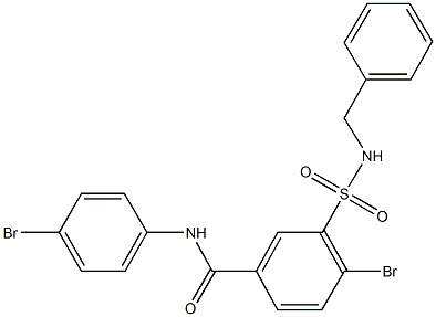 3-[(benzylamino)sulfonyl]-4-bromo-N-(4-bromophenyl)benzamide 化学構造式