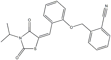 2-({2-[(3-isopropyl-2,4-dioxo-1,3-thiazolidin-5-ylidene)methyl]phenoxy}methyl)benzonitrile 化学構造式