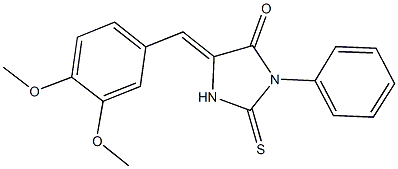 5-(3,4-dimethoxybenzylidene)-3-phenyl-2-thioxo-4-imidazolidinone Structure