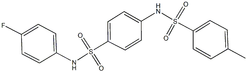 N-(4-fluorophenyl)-4-{[(4-methylphenyl)sulfonyl]amino}benzenesulfonamide 化学構造式