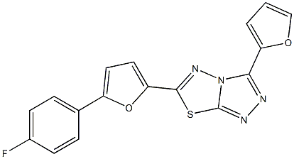 6-[5-(4-fluorophenyl)-2-furyl]-3-(2-furyl)[1,2,4]triazolo[3,4-b][1,3,4]thiadiazole 化学構造式