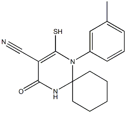 1-(3-methylphenyl)-4-oxo-2-sulfanyl-1,5-diazaspiro[5.5]undec-2-ene-3-carbonitrile Structure
