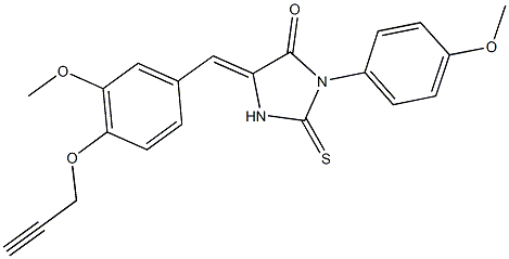 3-(4-methoxyphenyl)-5-[3-methoxy-4-(2-propynyloxy)benzylidene]-2-thioxo-4-imidazolidinone Struktur