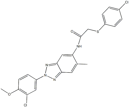 N-[2-(3-chloro-4-methoxyphenyl)-6-methyl-2H-1,2,3-benzotriazol-5-yl]-2-[(4-chlorophenyl)sulfanyl]acetamide Structure