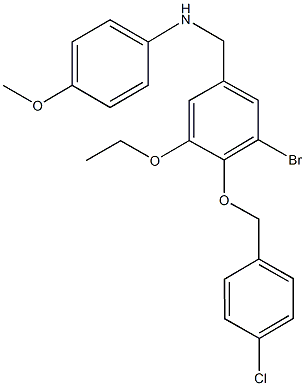N-{3-bromo-4-[(4-chlorobenzyl)oxy]-5-ethoxybenzyl}-N-(4-methoxyphenyl)amine Struktur